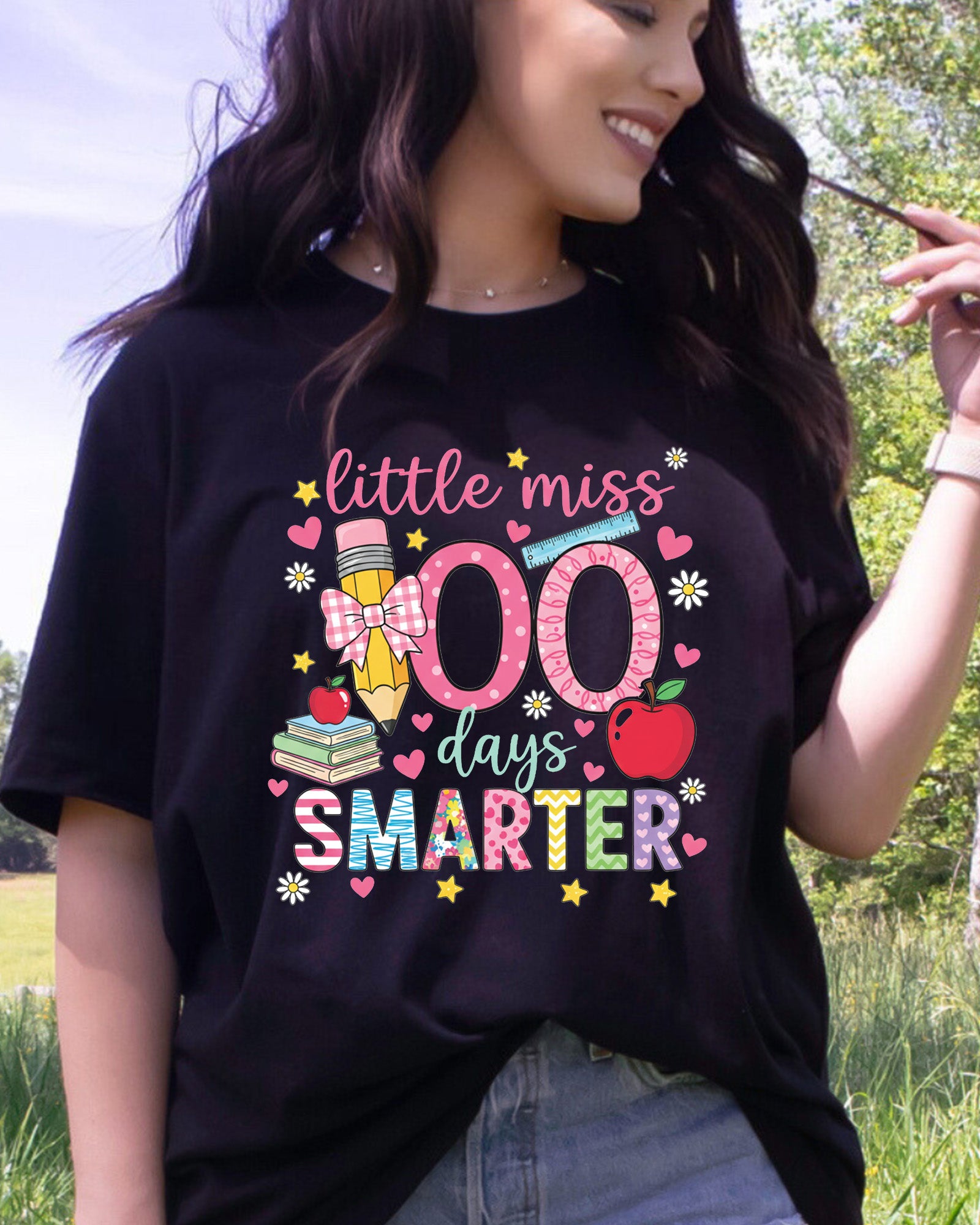 Little Miss 100 Days Smarter DTF Transfer