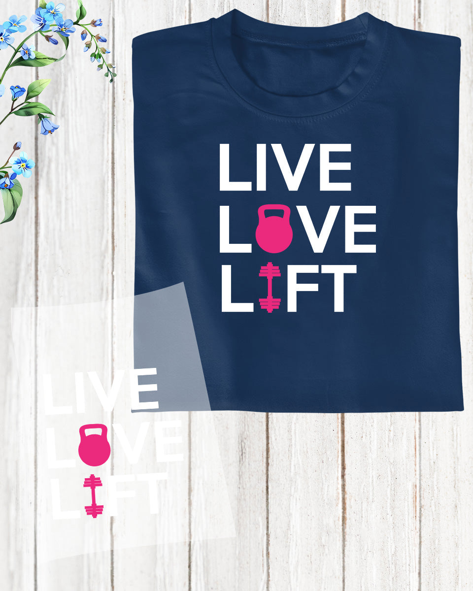 Live Love Lift Pink Fitness DTF Transfer Film