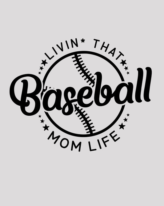 Baseball Mom Life DTF Transfer Film