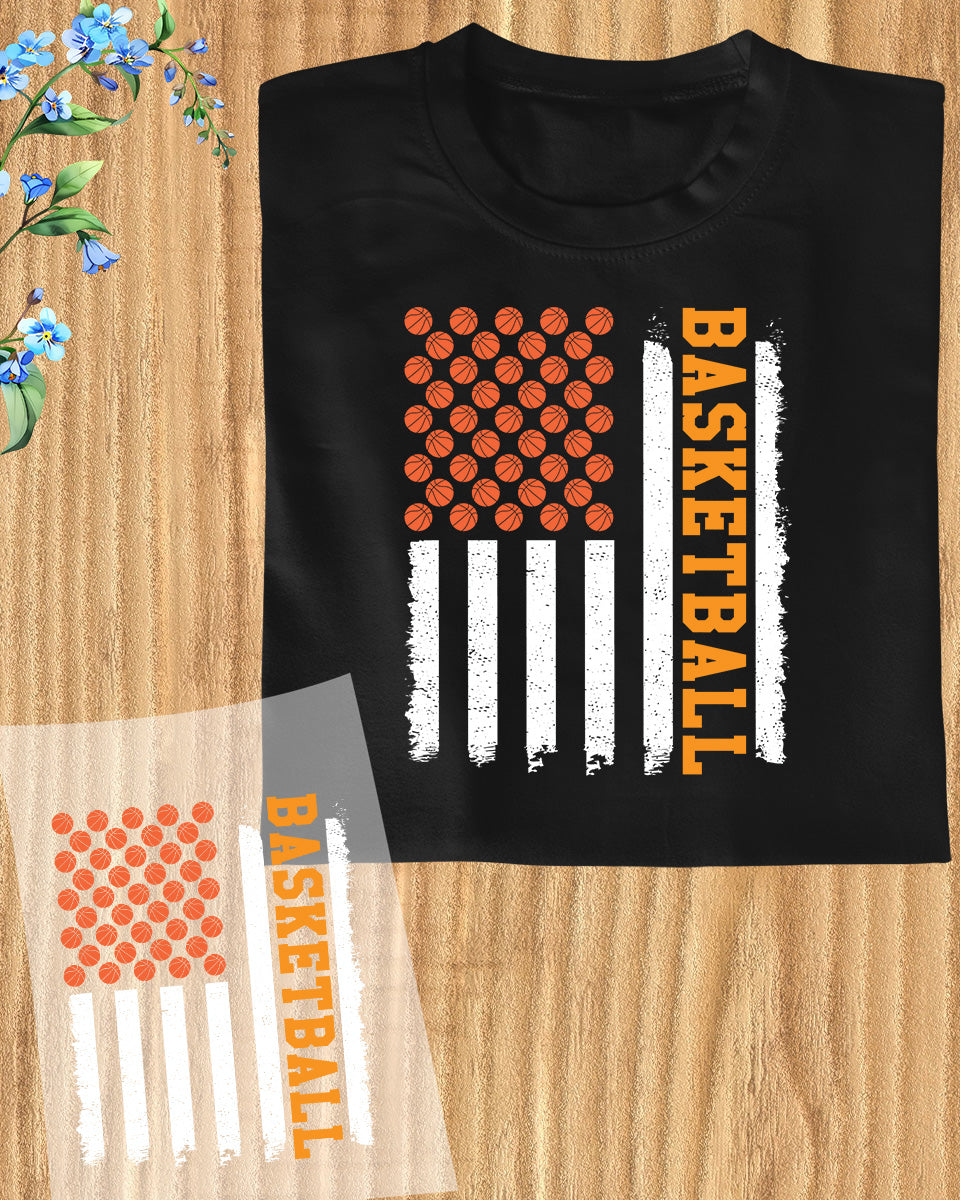 Basketball USA Flag DTF Transfer Film