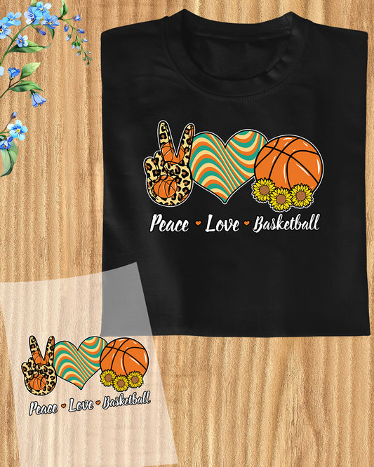 Peace Love Basketball Gift DTF Transfer Film