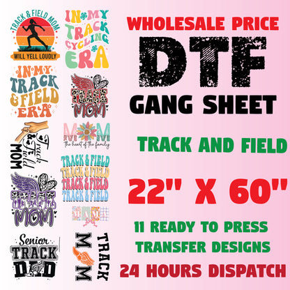 Loud and Proud Track Mom DTF Transfer Premade Gangsheet
