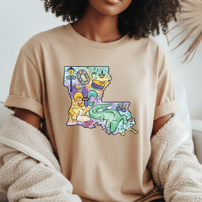 Louisiana Mardi Gras 2026 Sweatshirt New Orleans Crawfish Carnival Shirt for Family NOLA Festival Tees for Women Men and Kids Gifts