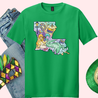 Louisiana Mardi Gras 2026 Sweatshirt New Orleans Crawfish Carnival Shirt for Family NOLA Festival Tees for Women Men and Kids Gifts