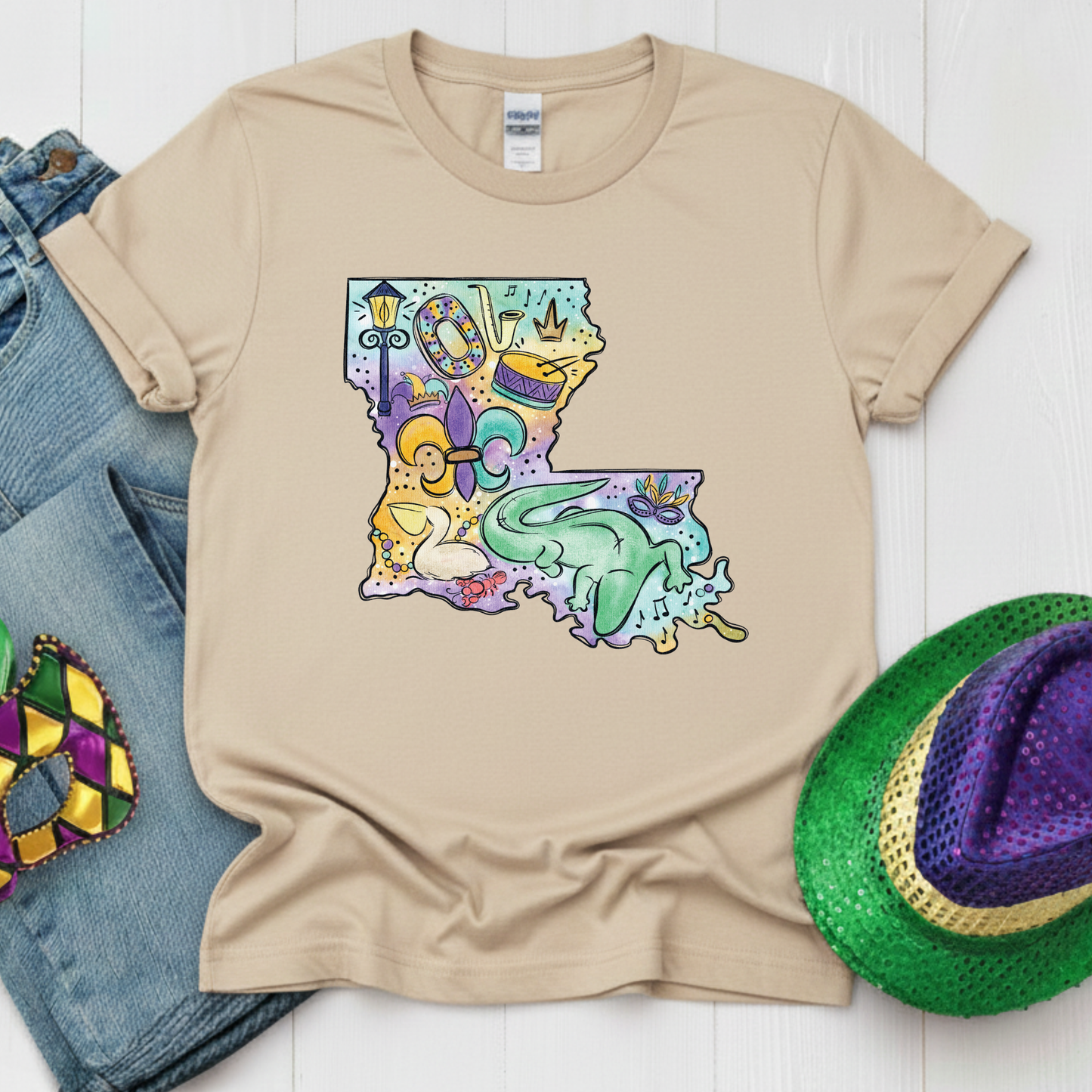 Louisiana Mardi Gras 2026 Sweatshirt New Orleans Crawfish Carnival Shirt for Family NOLA Festival Tees for Women Men and Kids Gifts