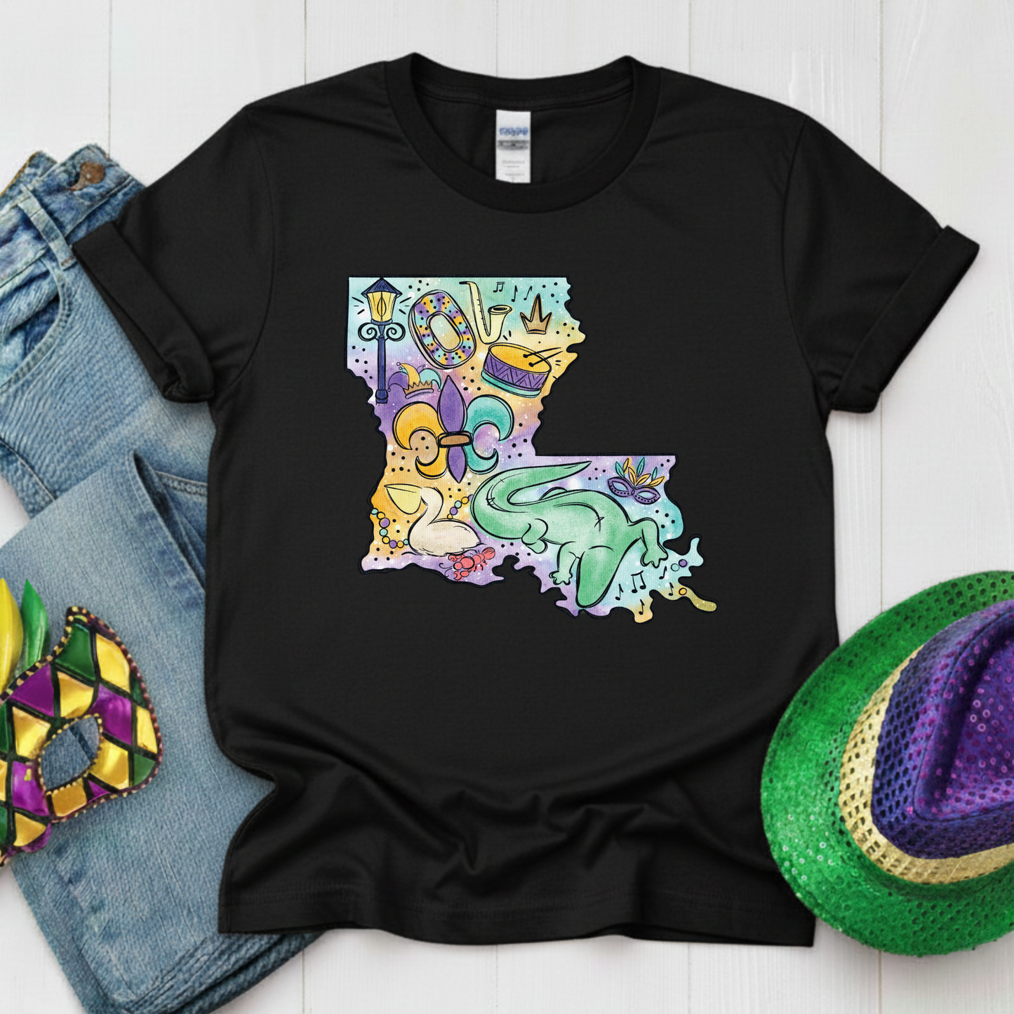 Louisiana Mardi Gras 2026 Sweatshirt New Orleans Crawfish Carnival Shirt for Family NOLA Festival Tees for Women Men and Kids Gifts