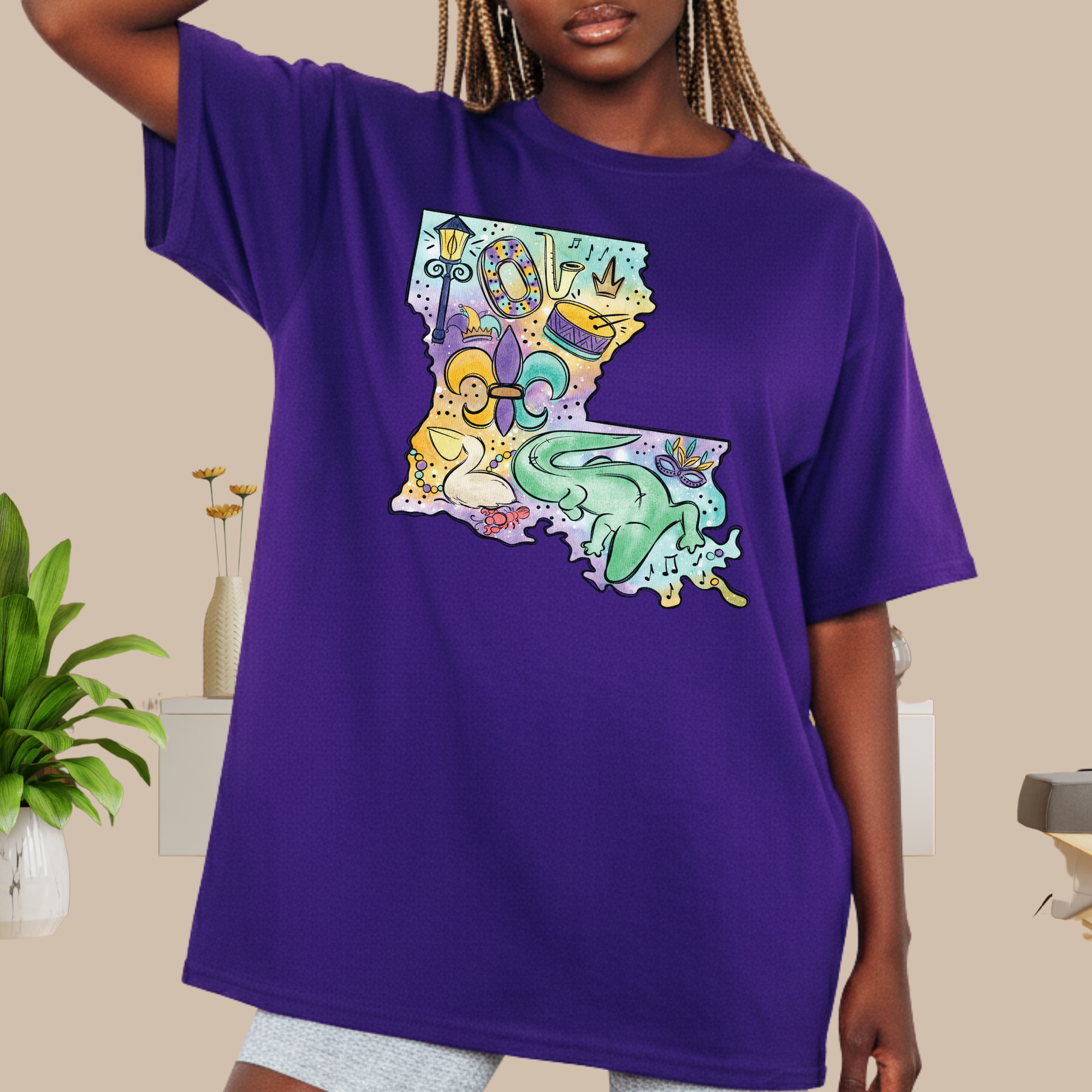 Louisiana Mardi Gras 2026 Sweatshirt New Orleans Crawfish Carnival Shirt for Family NOLA Festival Tees for Women Men and Kids Gifts