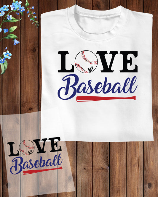 Love Baseball DTF Transfer Film