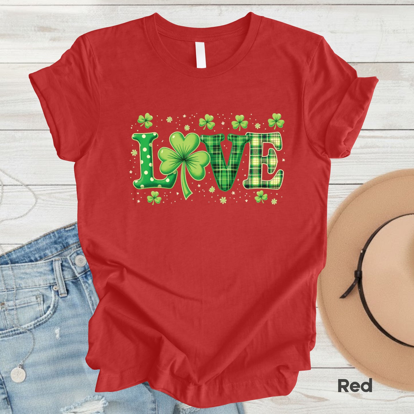 Love St Patrick’s Day Shirts Shamrock Sweatshirt Saint Patrick Party Tees Irish Green Sweater For Men Women Kids
