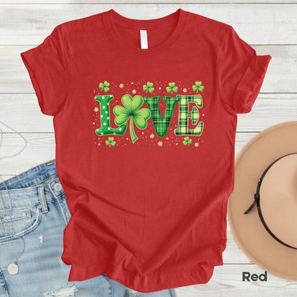 Love St Patrick’s Day Shirts Shamrock Sweatshirt Saint Patrick Party Tees Irish Green Sweater For Men Women Kids