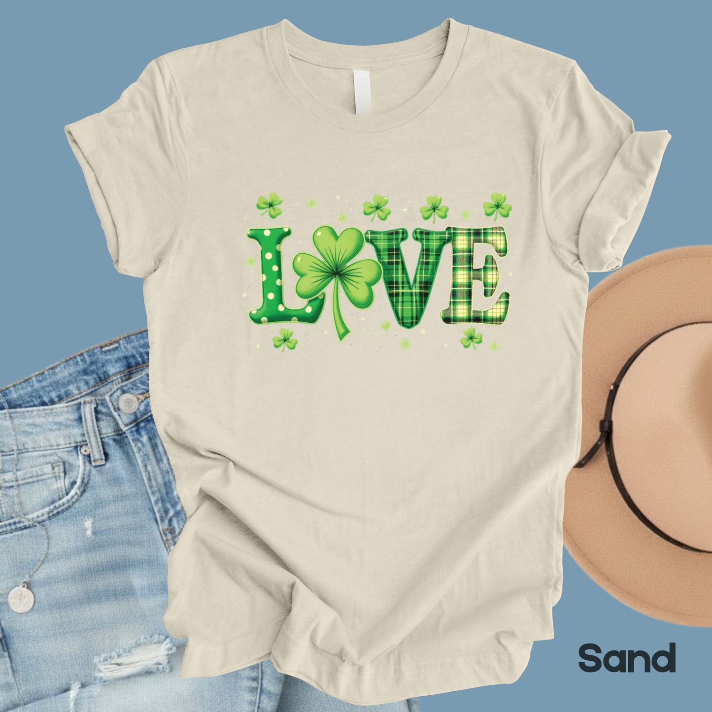 Love St Patrick’s Day Shirts Shamrock Sweatshirt Saint Patrick Party Tees Irish Green Sweater For Men Women Kids