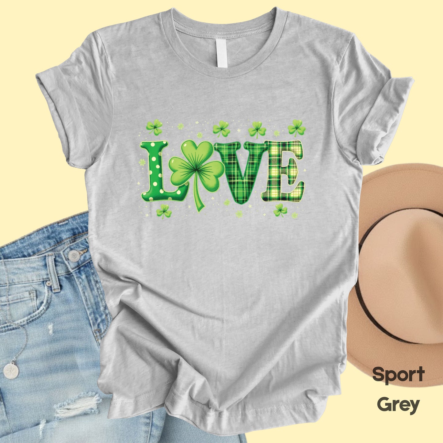 Love St Patrick’s Day Shirts Shamrock Sweatshirt Saint Patrick Party Tees Irish Green Sweater For Men Women Kids