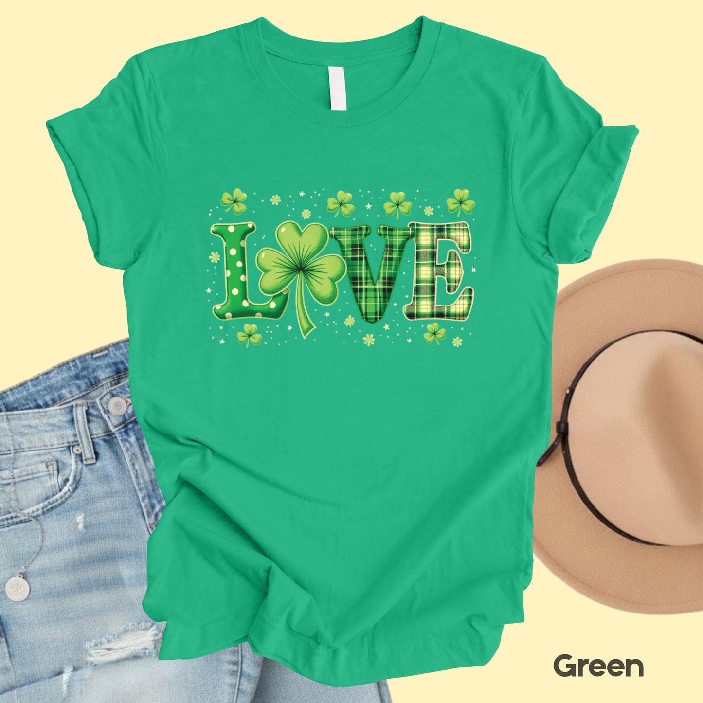 Love St Patrick’s Day Shirts Shamrock Sweatshirt Saint Patrick Party Tees Irish Green Sweater For Men Women Kids