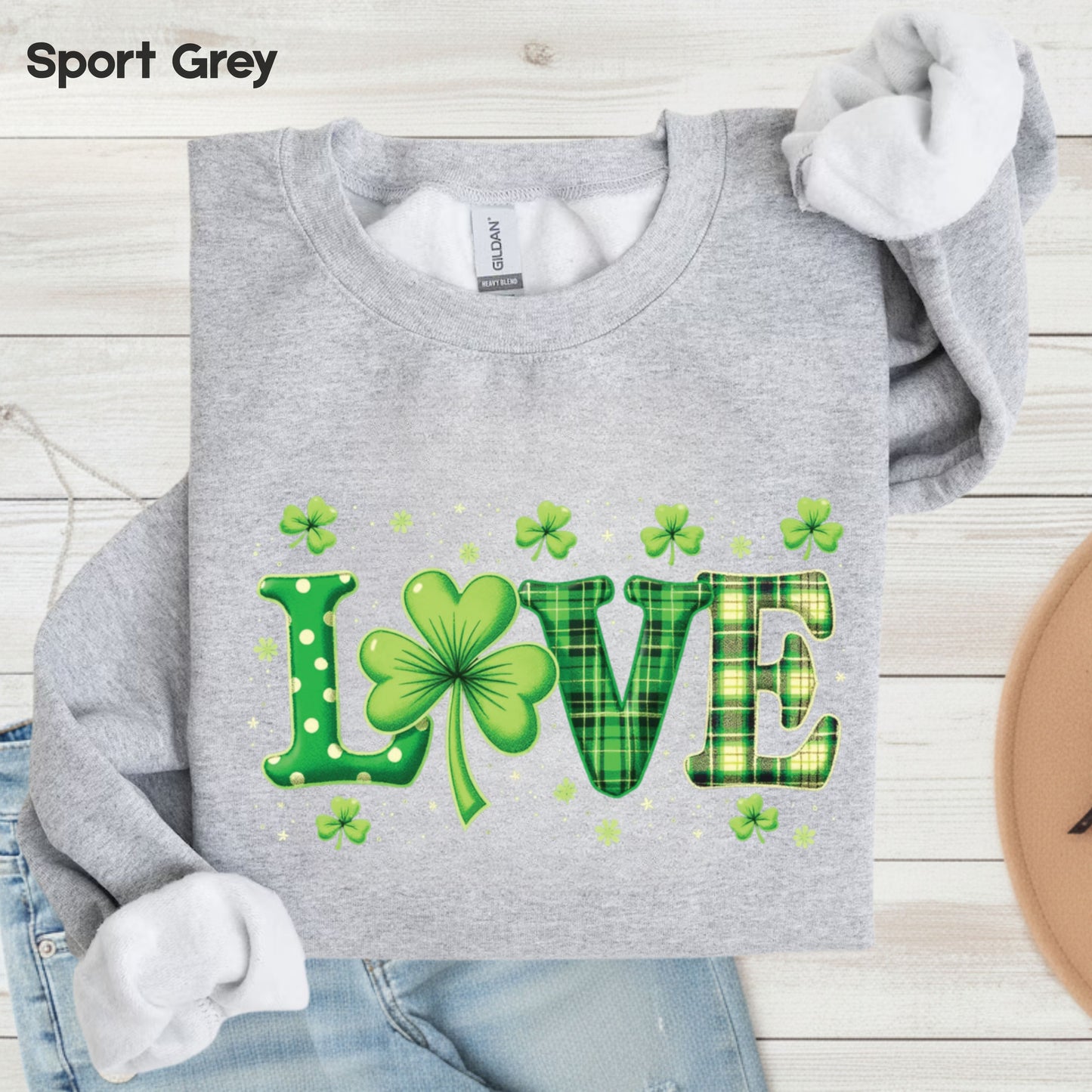 Love St Patrick’s Day Shirts Shamrock Sweatshirt Saint Patrick Party Tees Irish Green Sweater For Men Women Kids