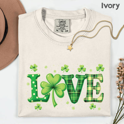 Love St Patrick’s Day Shirts Shamrock Sweatshirt Saint Patrick Party Tees Irish Green Sweater For Men Women Kids