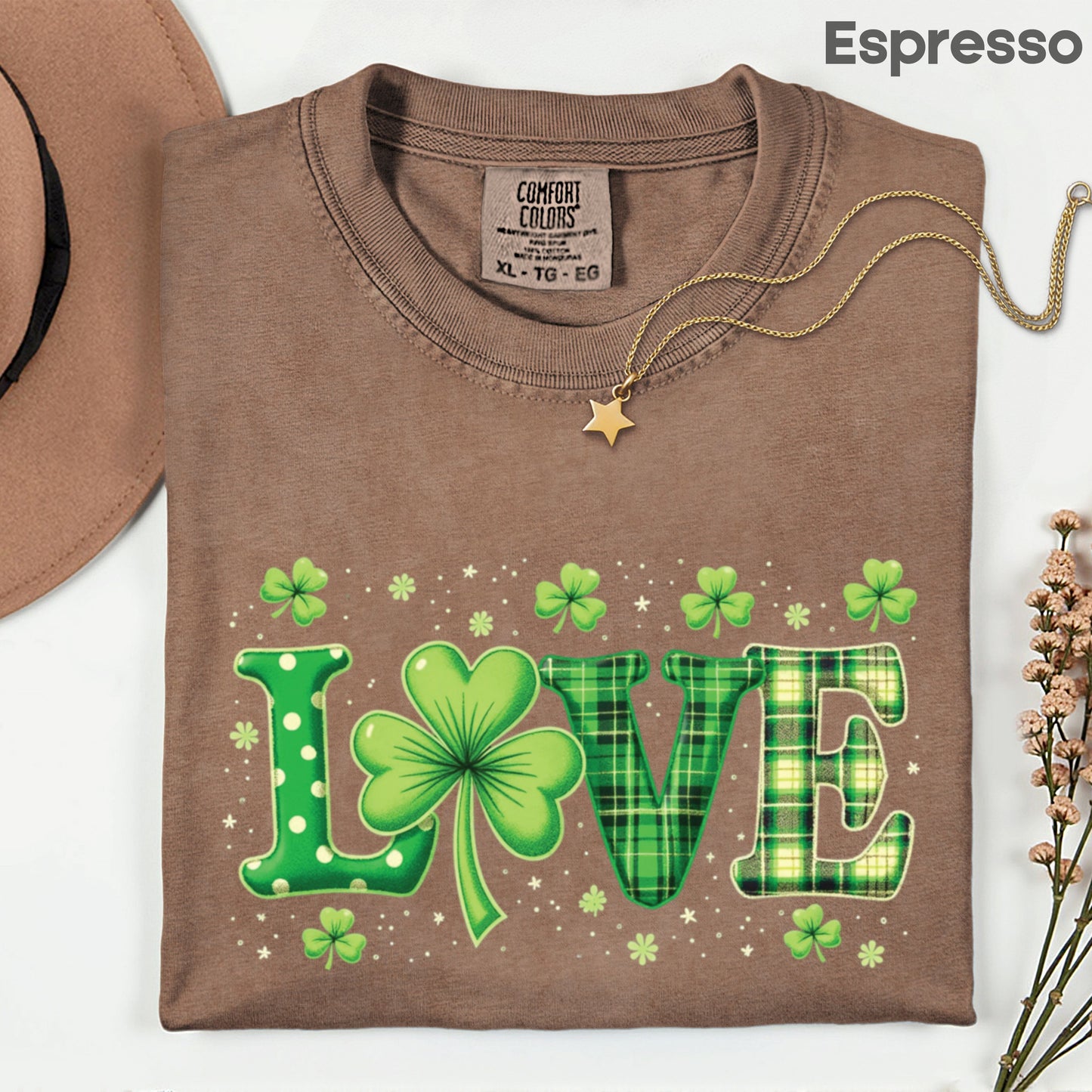 Love St Patrick’s Day Shirts Shamrock Sweatshirt Saint Patrick Party Tees Irish Green Sweater For Men Women Kids