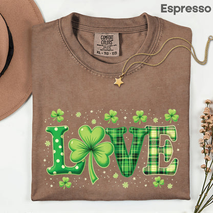 Love St Patrick’s Day Shirts Shamrock Sweatshirt Saint Patrick Party Tees Irish Green Sweater For Men Women Kids