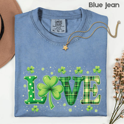 Love St Patrick’s Day Shirts Shamrock Sweatshirt Saint Patrick Party Tees Irish Green Sweater For Men Women Kids