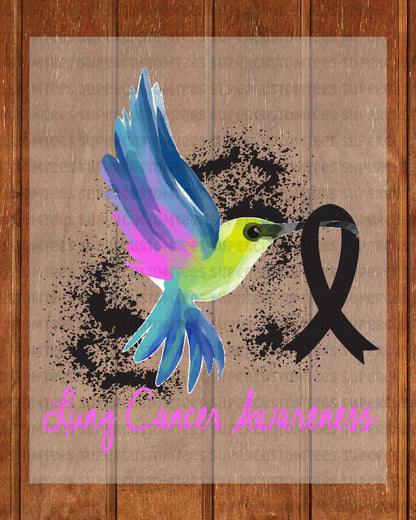 Lung Cancer Awareness DTF Transfer Ready to Press