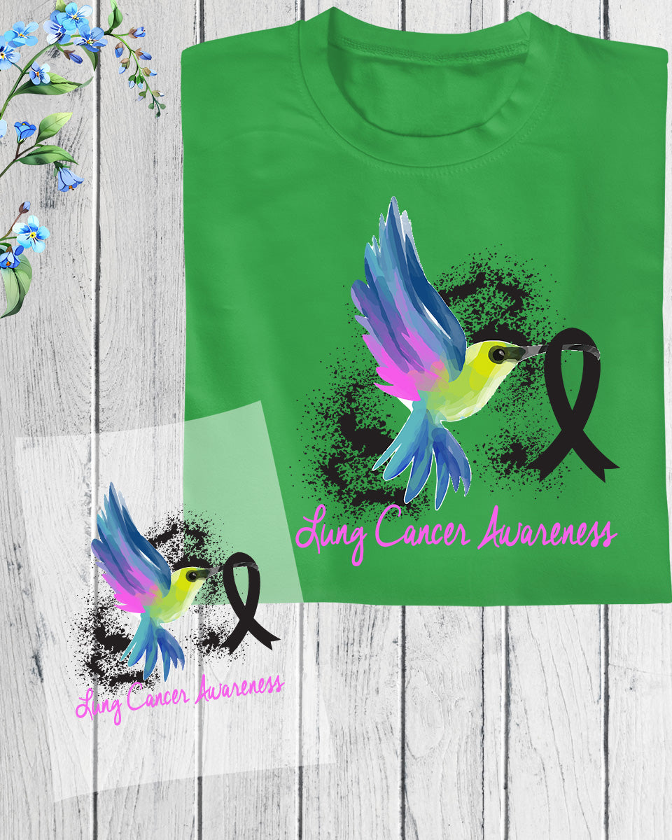 Lung Cancer Awareness DTF Transfer Ready to Press