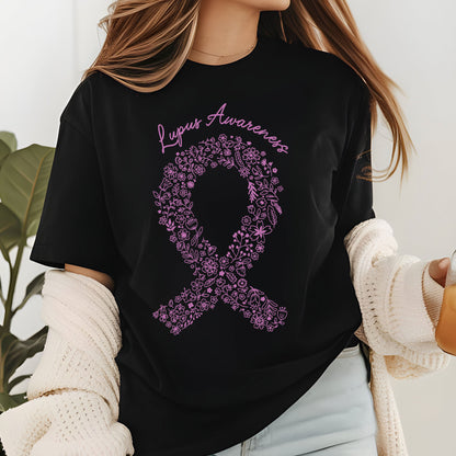 Lupus Awareness Floral Ribbon DTF Transfer Ready