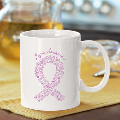 Lupus Awareness Floral Ribbon DTF Transfer Ready