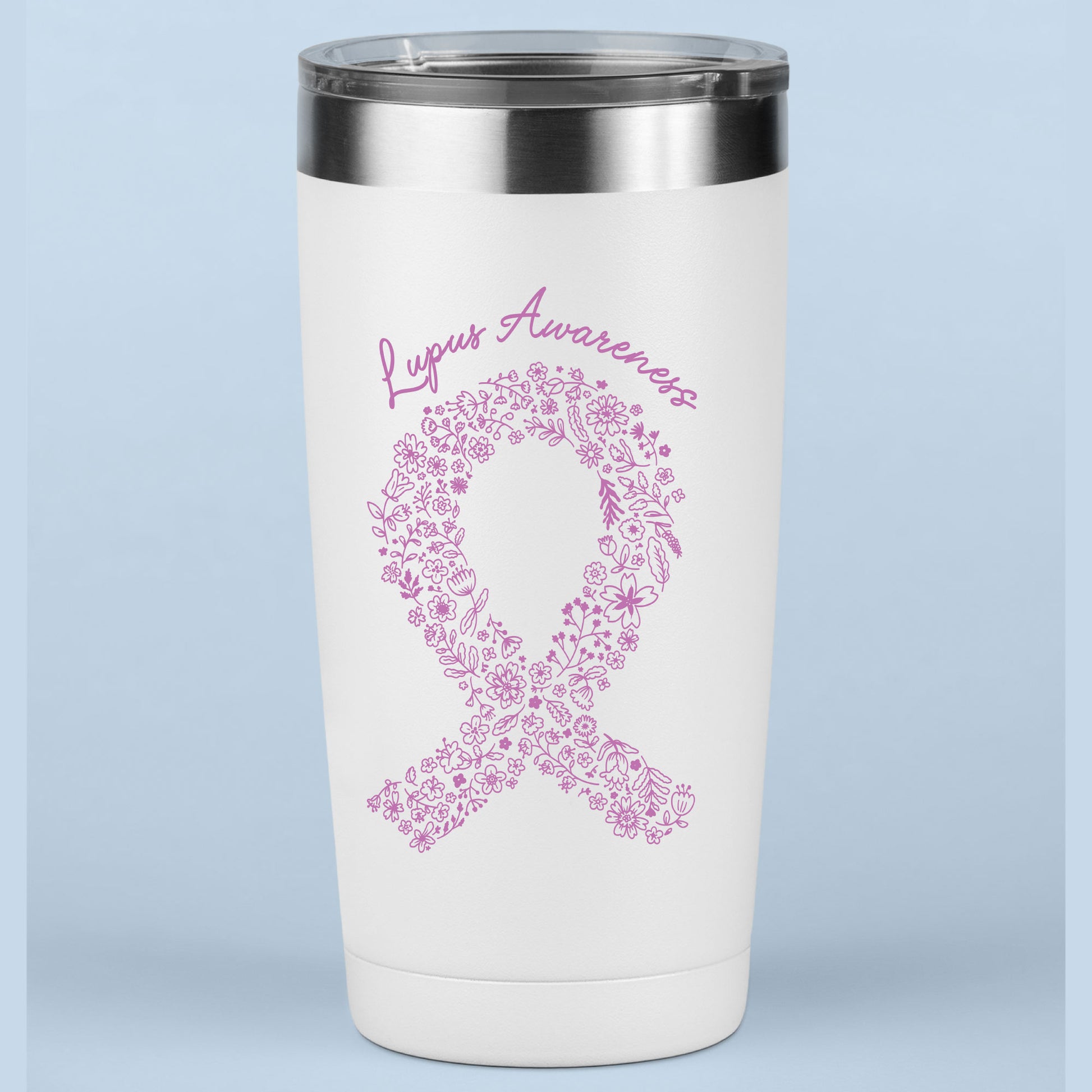 Lupus Awareness Floral Ribbon DTF Transfer Ready