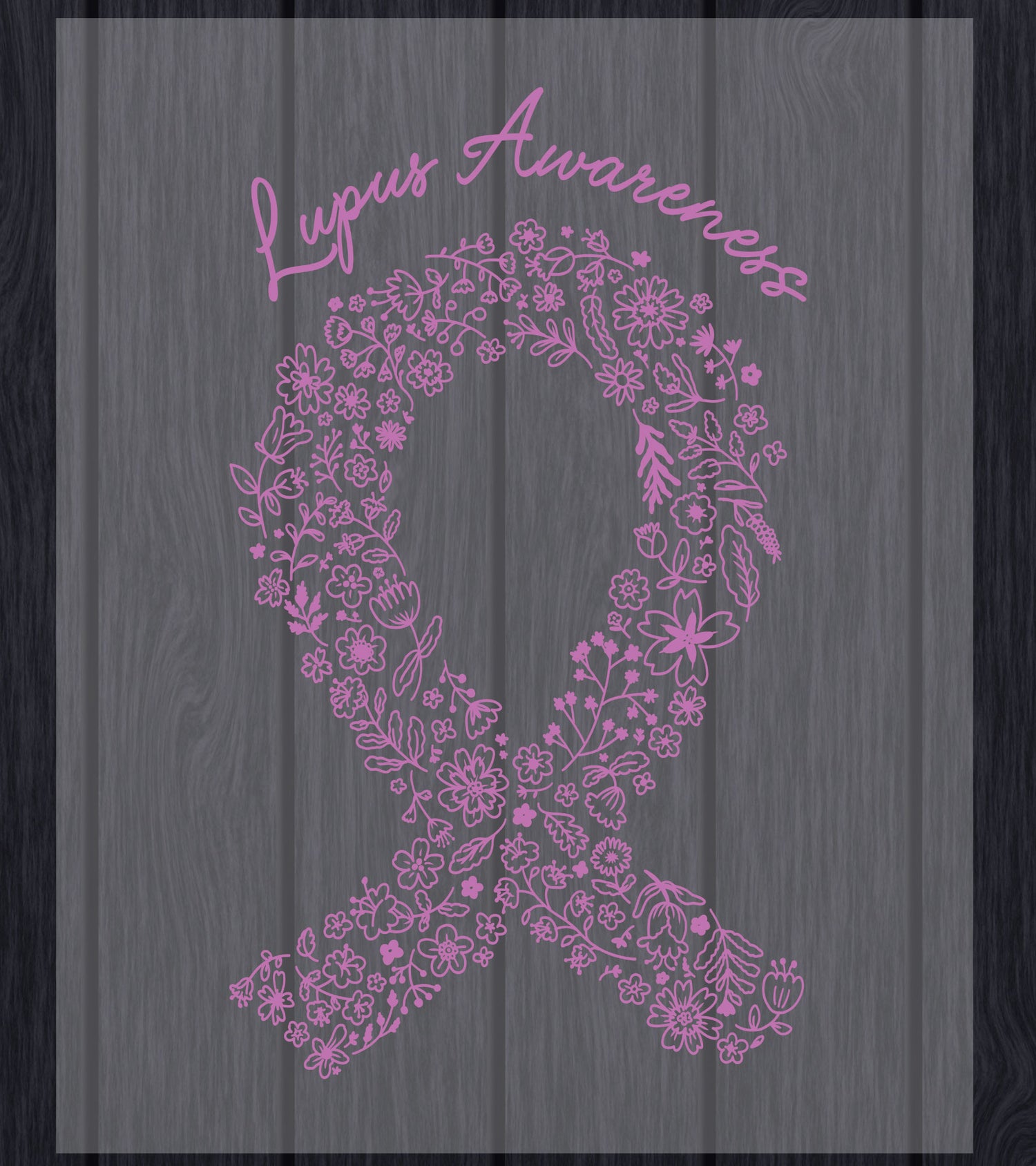 Lupus Awareness Floral Ribbon DTF Transfer Ready