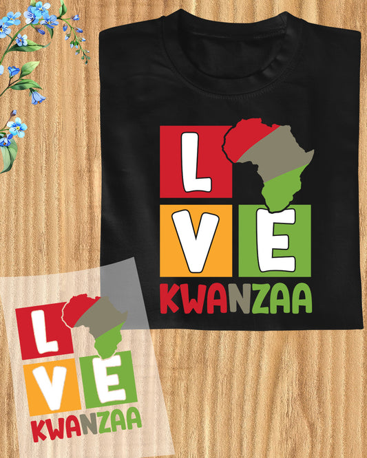 Love Kwanzaa Christmas DTF Transfer Film