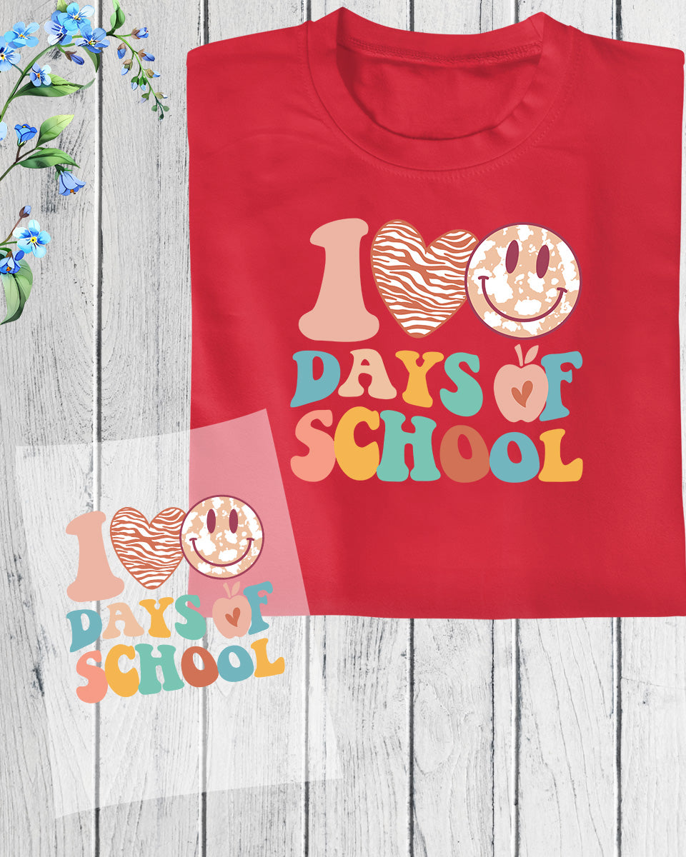 Groovy 100 Days of School DTF Transfer Film