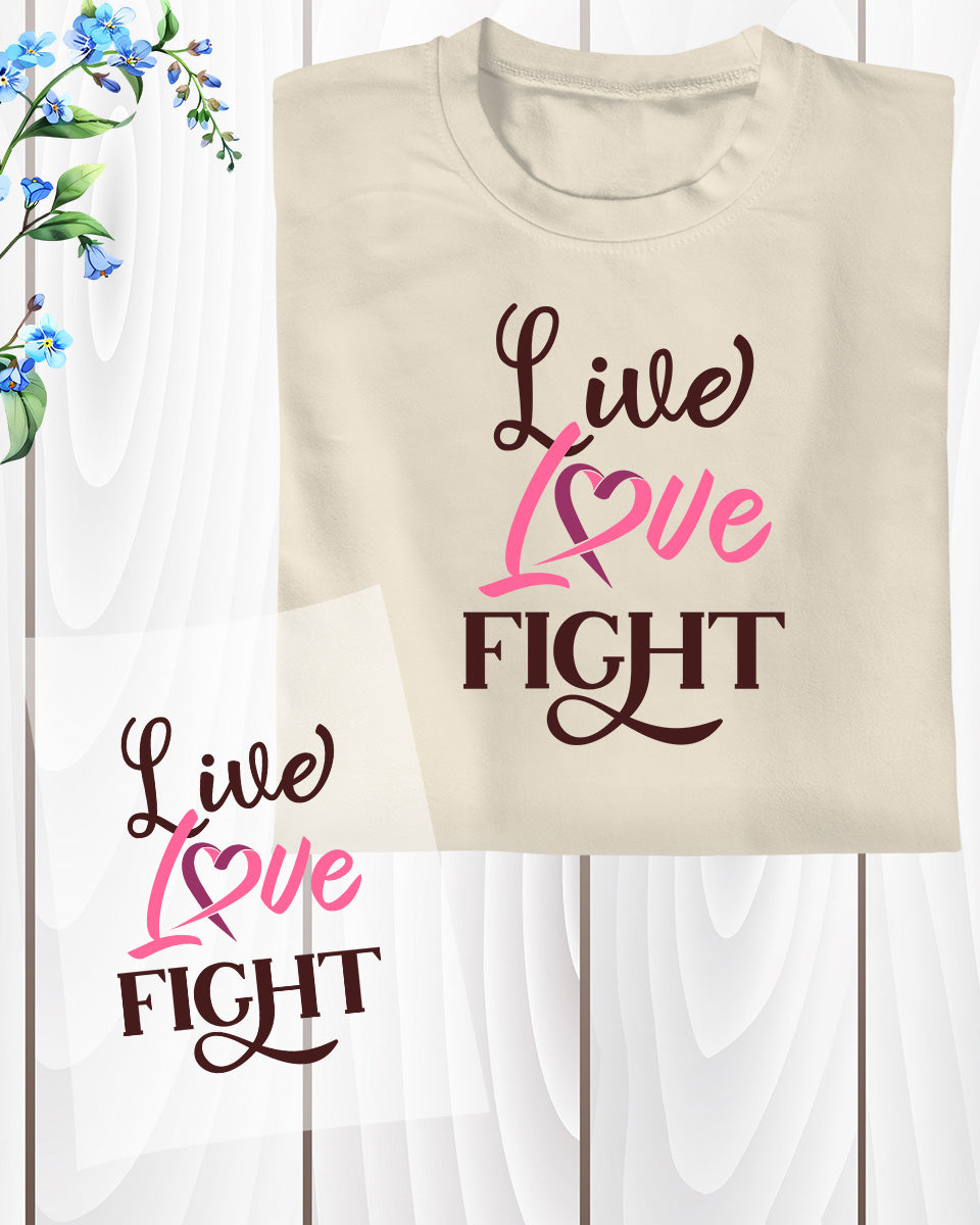 Live Love Fight Breast Cancer Awareness DTF Transfer Film