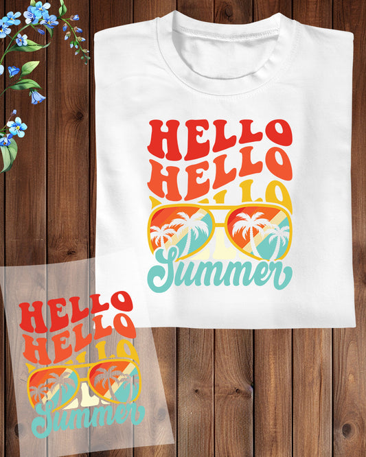 Hello Summer Surfing Gift DTF Transfer Film