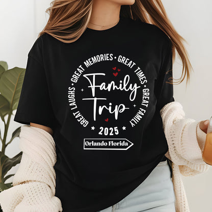 Family Trip 2025 Shirt Custom Name Tees