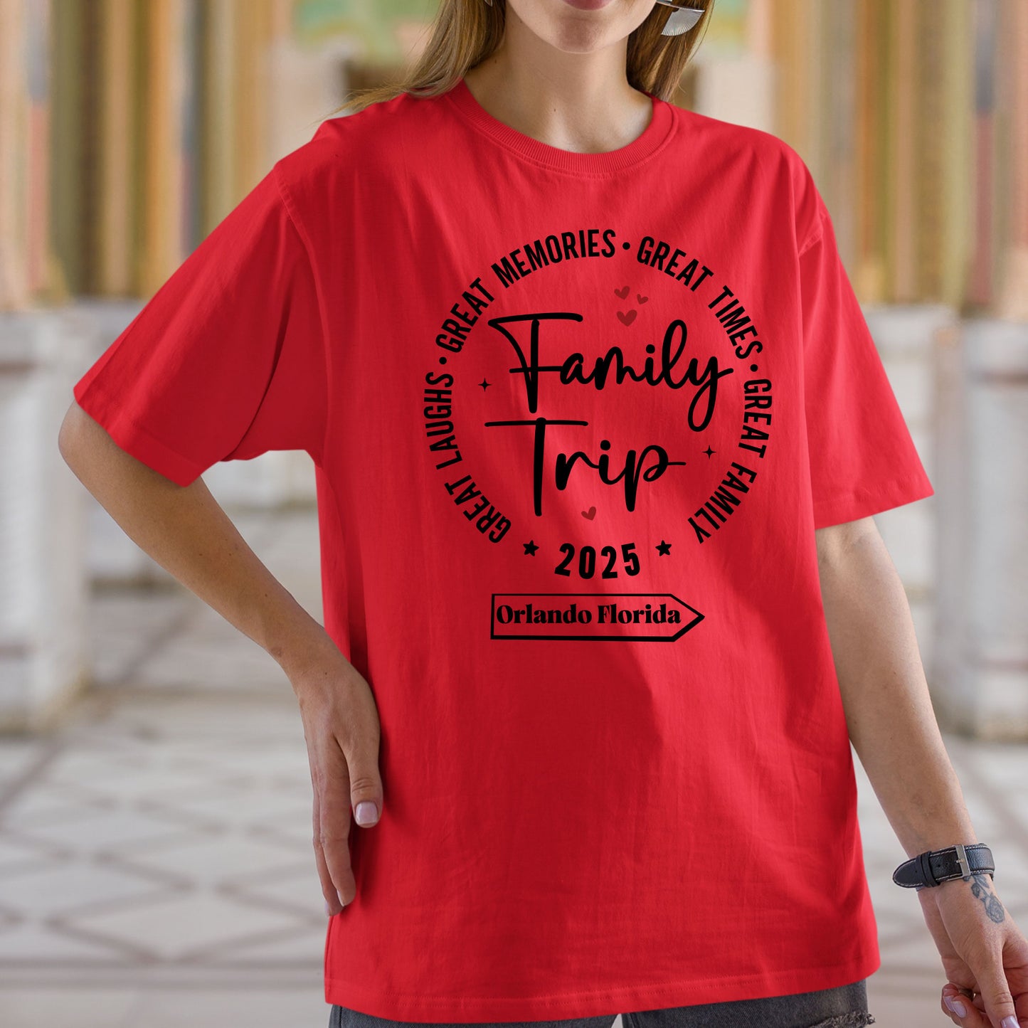 Family Trip 2025 Shirt Custom Name Tees