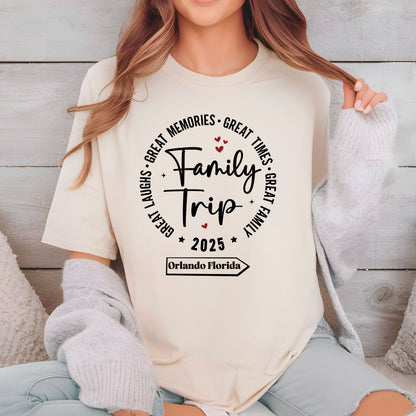 Family Trip 2025 Shirt Custom Name Tees