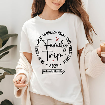 Family Trip 2025 Shirt Custom Name Tees