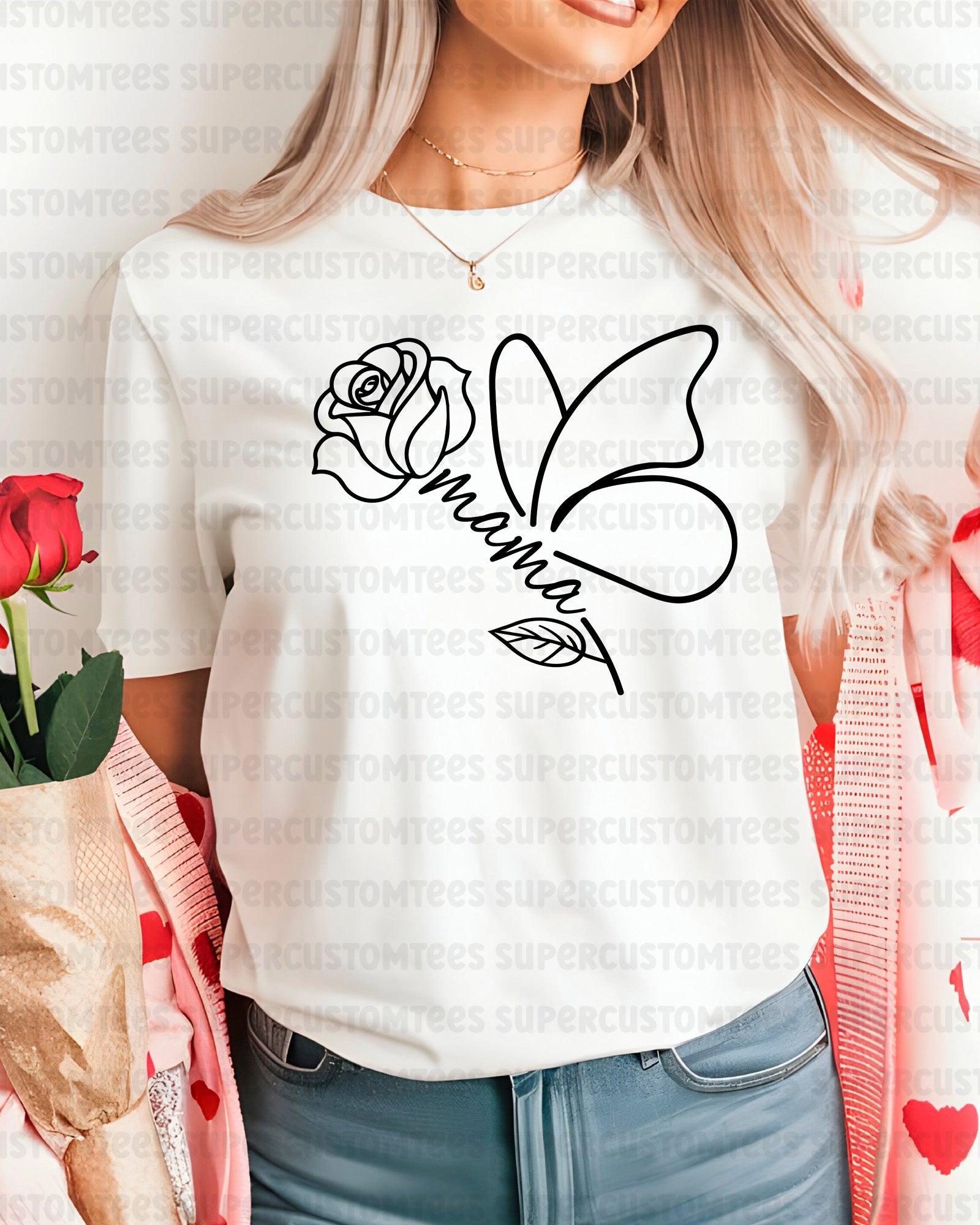 Mama Butterfly Rose DTF Transfer