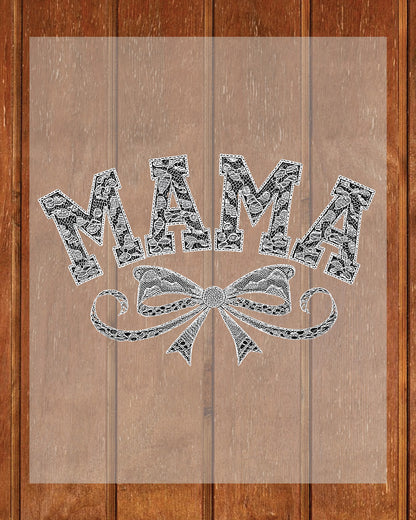 Mama Lace Coquette Bow DTF Transfer