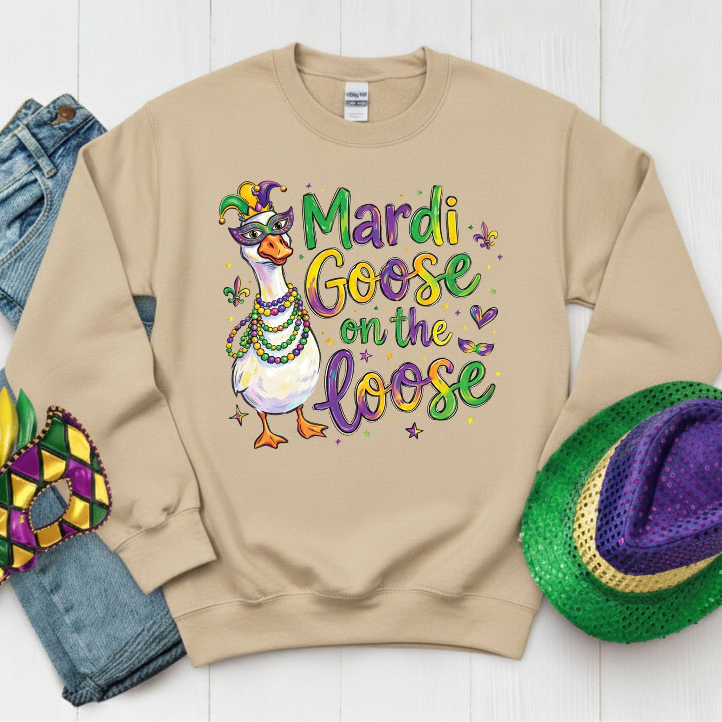 Mardi Gras Goose shirt Mardi Goose On The Loose Sweatshirt New Orleans Festival Carnival Tees For Women Men Kids Mardi Gras 2026 Gifts