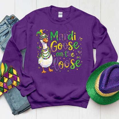 Mardi Gras Goose shirt Mardi Goose On The Loose Sweatshirt New Orleans Festival Carnival Tees For Women Men Kids Mardi Gras 2026 Gifts