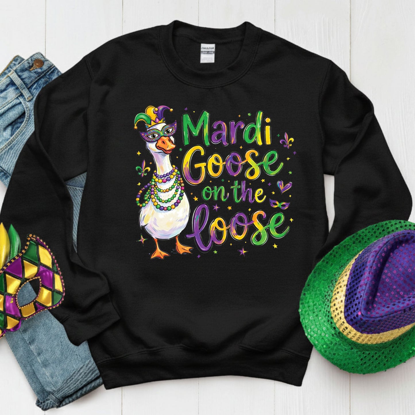 Mardi Gras Goose shirt Mardi Goose On The Loose Sweatshirt New Orleans Festival Carnival Tees For Women Men Kids Mardi Gras 2026 Gifts