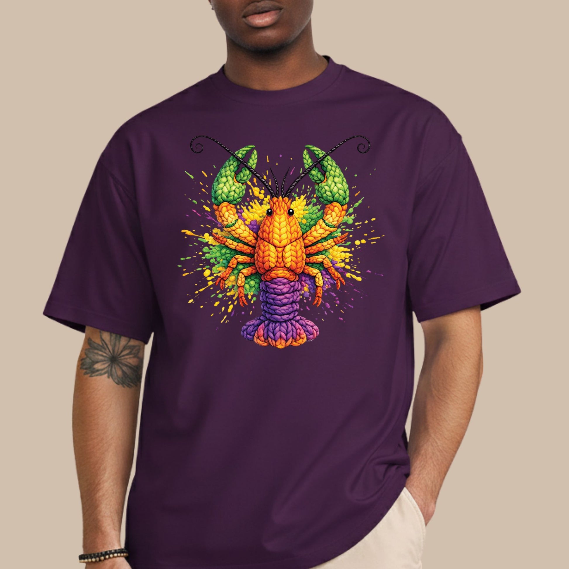 Mardi Gras Sweatshirt Faux Yarn Mardi Gras Crawfish Shirt New Orleans Festival Carnival Tees For Women Men Kids Mardi Gras 2026 Gifts