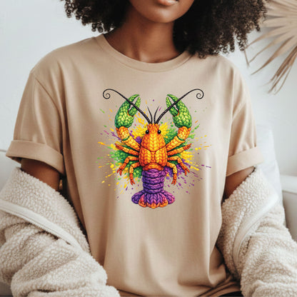 Mardi Gras Sweatshirt Faux Yarn Mardi Gras Crawfish Shirt New Orleans Festival Carnival Tees For Women Men Kids Mardi Gras 2026 Gifts