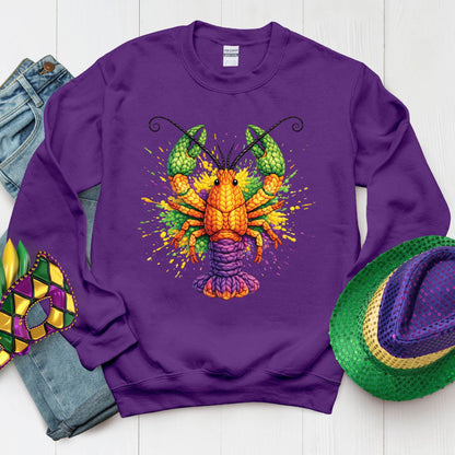 Mardi Gras Sweatshirt Faux Yarn Mardi Gras Crawfish Shirt New Orleans Festival Carnival Tees For Women Men Kids Mardi Gras 2026 Gifts