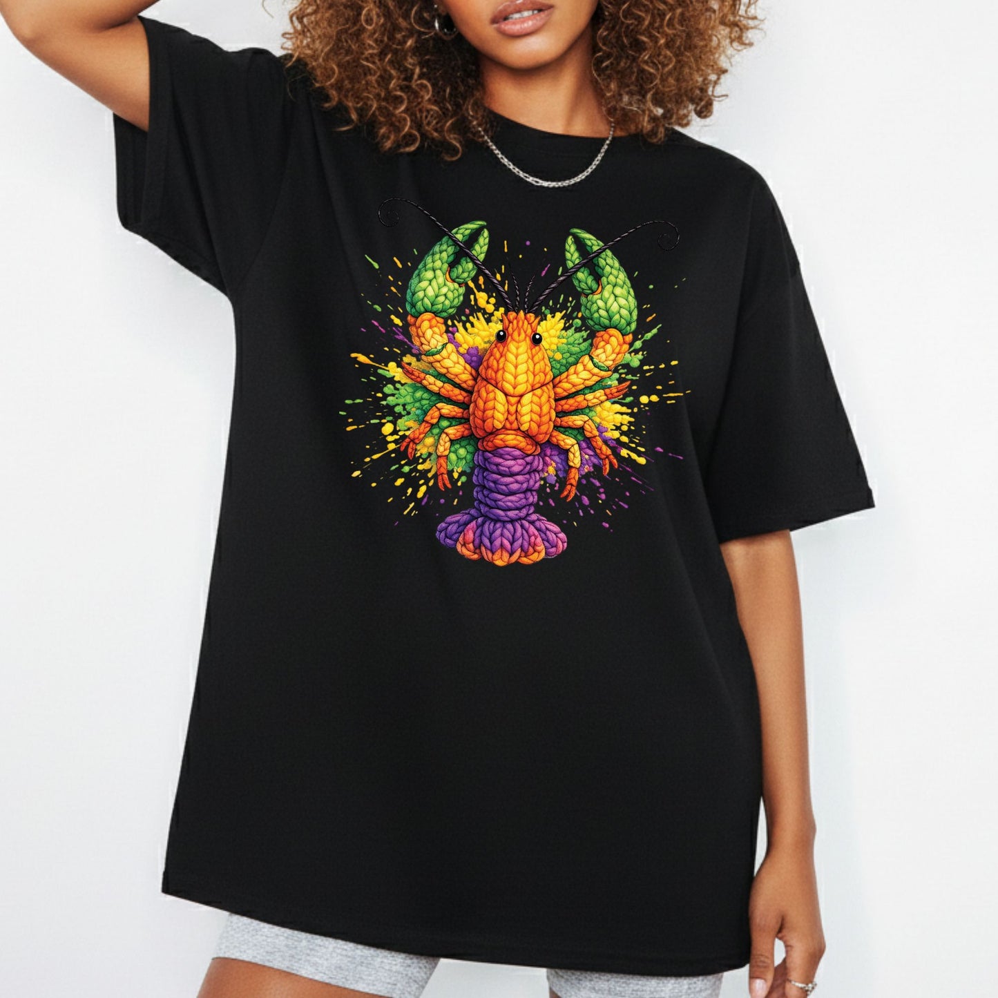 Mardi Gras Sweatshirt Faux Yarn Mardi Gras Crawfish Shirt New Orleans Festival Carnival Tees For Women Men Kids Mardi Gras 2026 Gifts