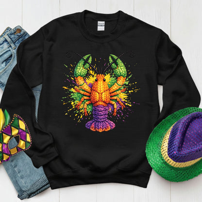 Mardi Gras Sweatshirt Faux Yarn Mardi Gras Crawfish Shirt New Orleans Festival Carnival Tees For Women Men Kids Mardi Gras 2026 Gifts