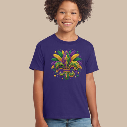 Mardi Gras Sweatshirt Fleur De Lis Yarn New Orleans Parad Carnival Shirt for Family NOLA Festival Tees for Women Men and Kids Gifts
