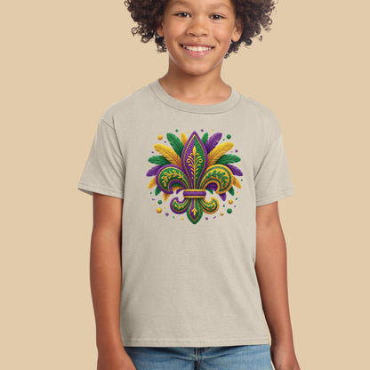 Mardi Gras Sweatshirt Fleur De Lis Yarn New Orleans Parad Carnival Shirt for Family NOLA Festival Tees for Women Men and Kids Gifts