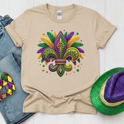 Mardi Gras Sweatshirt Fleur De Lis Yarn New Orleans Parad Carnival Shirt for Family NOLA Festival Tees for Women Men and Kids Gifts