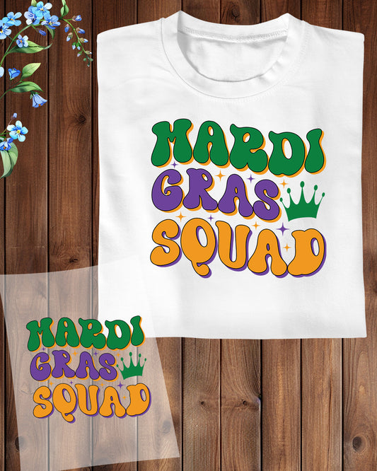 Mardi Grass Squad DTF Transfer Film